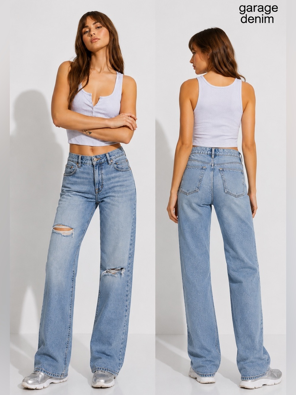 Garage Denim 90s Straight Distressed Jeans Women’s Size 01/25 High Rise